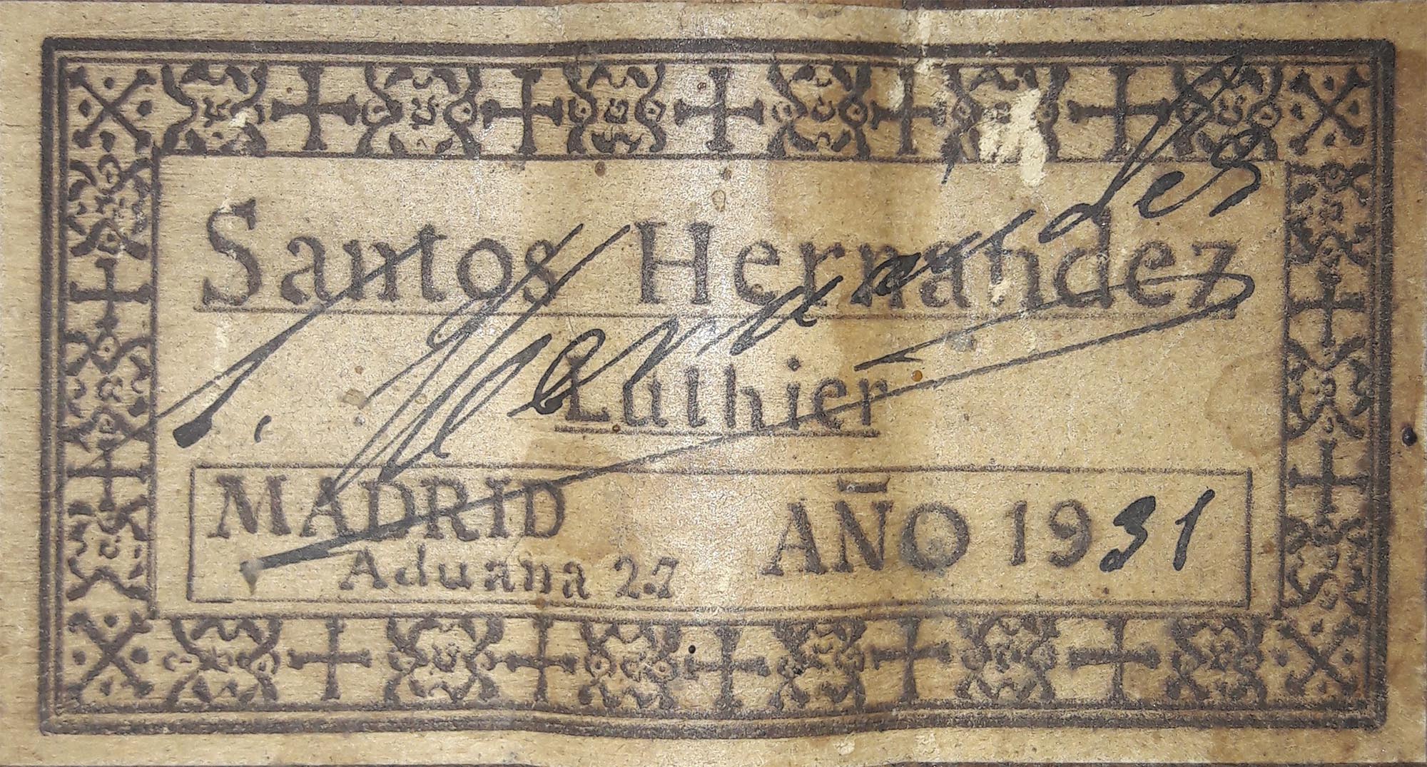 a santos hernandez 1931 12122018 label