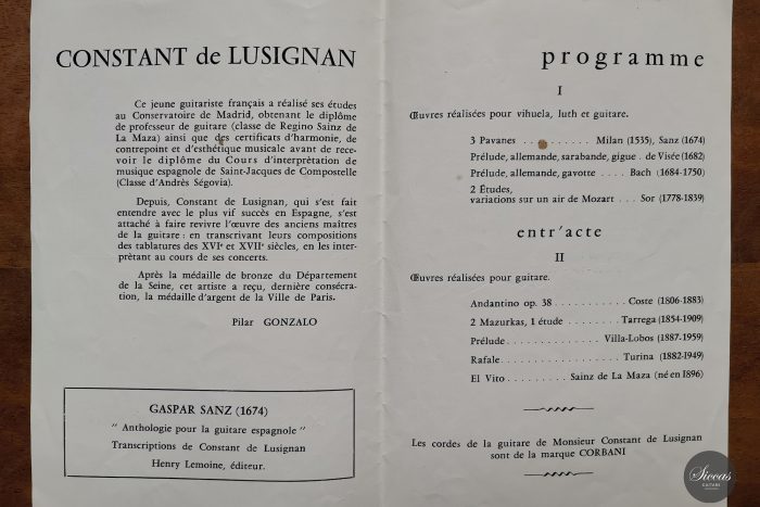 Constant de Lusignan programme