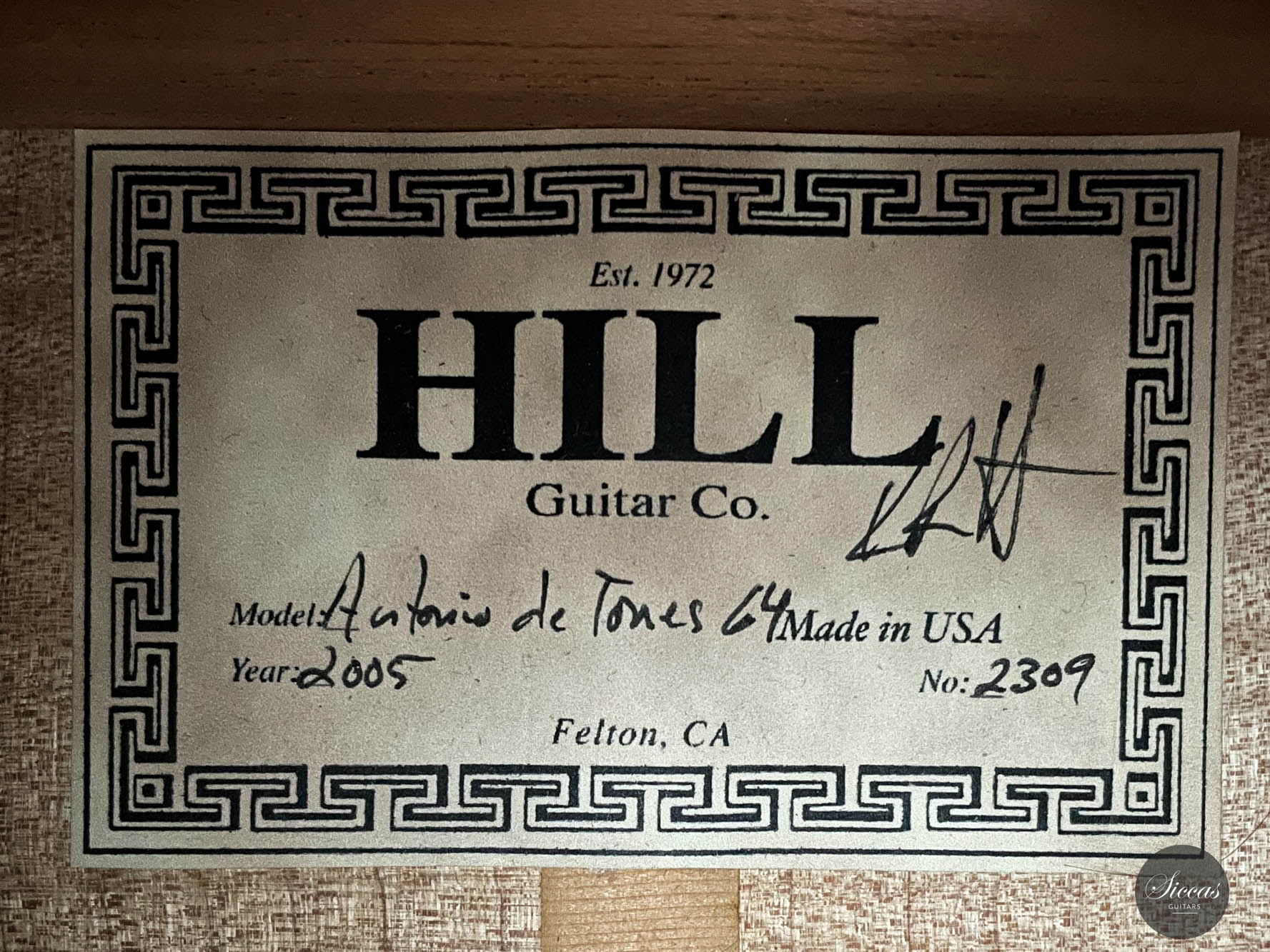 Kenny Hill 2005 Torres 64 cm at SICCAS GUITARS The world s finest guitars in one place