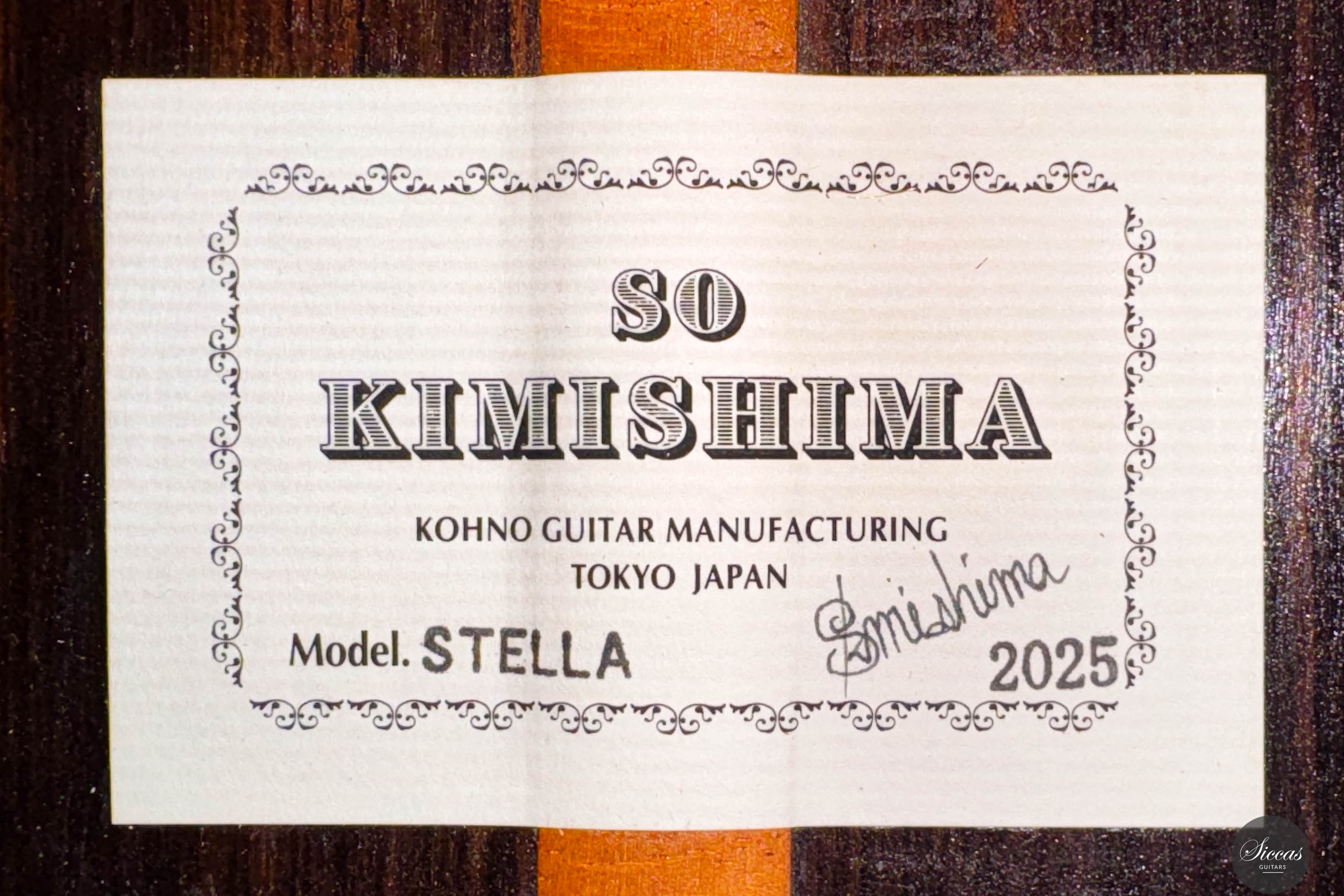 So Kimishima - 2025 - Stella Cedar 64 cm at SICCAS GUITARS